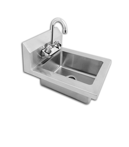 14" x 16.5" Hand Sink with Faucet and Strainer