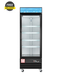 Reach In Commercial Refrigerated Merchandiser, One Hinged Door, 11.1cu/ft- 76"H