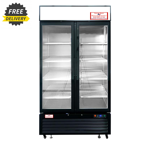 2 Door Glass Refrigerator with Swing Doors- SLIM SIZE 40