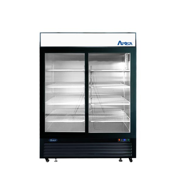 Atosa- MCF8727GR (Reach-in Commercial Merchandiser Refrigerator w/ Two Glass SLIDING doors 44.8cu/ft- SLIDING DOOR)