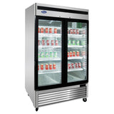 Atosa-MCF8707GR (2 Door Glass Reach in Refrigerator with S/S Exterior 44.8cu.ft.)