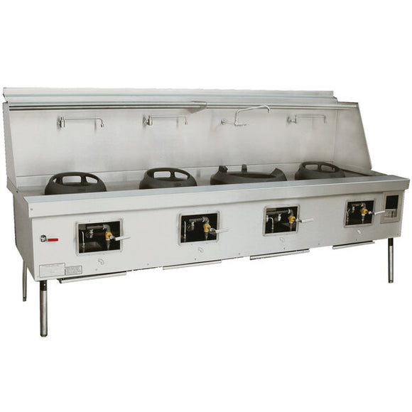 *CUSTOM MADE* 4 Hole Wok Range with Faucets