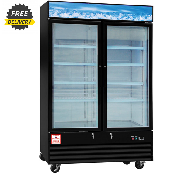 Reach in Commercial Glass Door Refrigerator Swing Door, 43.9 cu.ft.- SWING DOOR