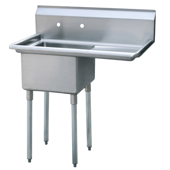 18x18 One Compartment Sink with Right Side Drain Board