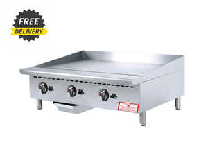 36" Wide Manual Commercial Griddle with 3/4' Plate NG