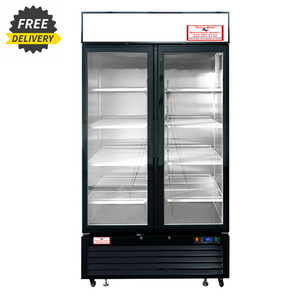 2 Door Glass Refrigerator with Swing Doors- SLIM SIZE 40"W